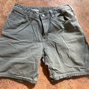 Women's Flat Front Olive Carhartt Shorts Long Size 8 Work Wear